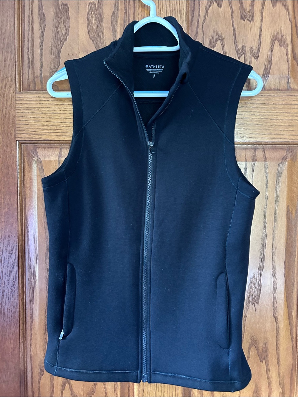 Athleta Black Full-Zip Fleece Vest